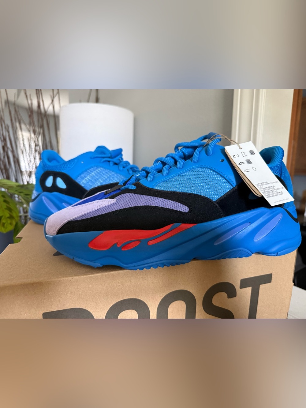 Yeezy Boost Wave Runner in Blue with Red & Purple Accents